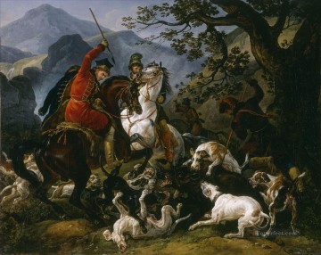 カール ベルネ イノシシ Gdr0 ポーランドの古典的な狩猟 Oil Paintings